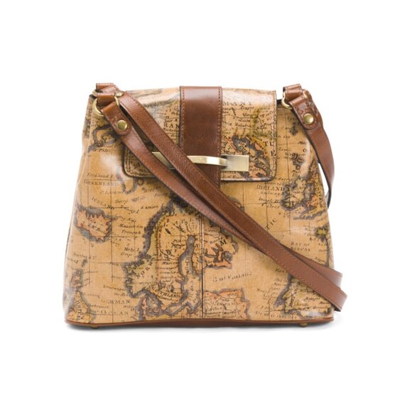 PATRICIA NASH Handbags - PATRICIA NASH European Map Leather Larone Printed Shoulder Bag